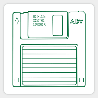 Floppy Disk (Cadmium Green Lines) Analog / Computer Magnet